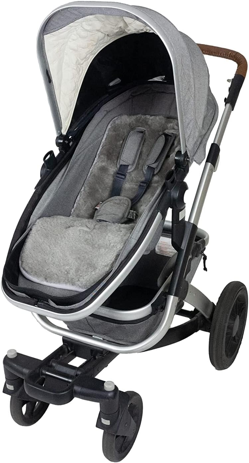 Naturally Sheepskins Lambskin Pram/Stroller Liner, Merino Lambskin, 75 X 30Cm, Universal Fit, Temperature Regulating, Breathable, Easy-Care (Grey) image number 2