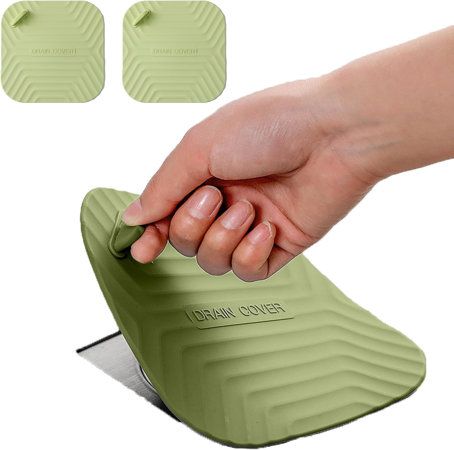 MAOYONG Shower Drain Cover Tub Stopper - Square Silicone Floor Drain Cover for Bathroom, Bathtub Stopper Drain Plug Cover, Kitchen Sink Drain Stopper 5.9 Inch Red 1PCS