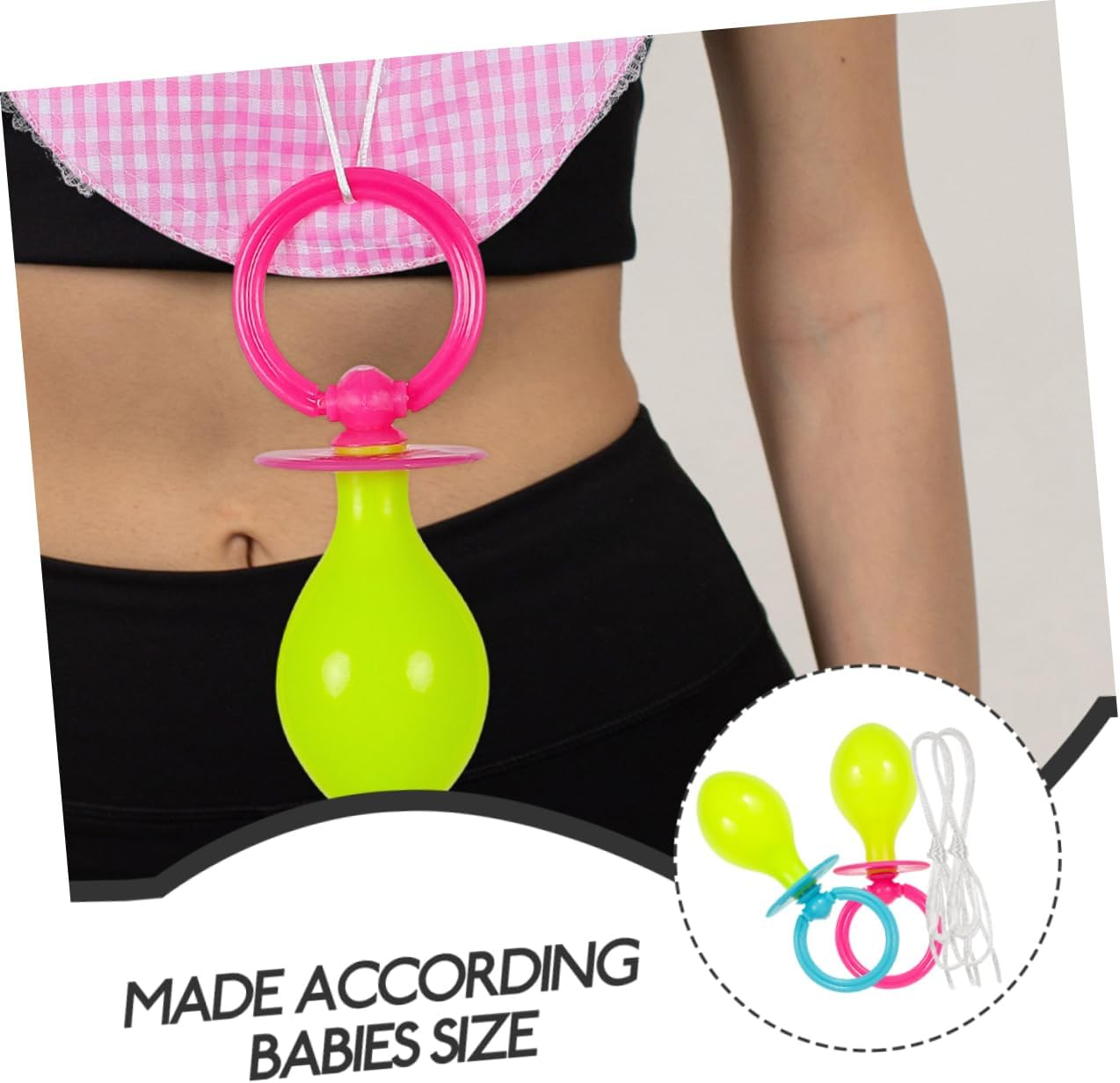 Ciieeo 2Pcs Large Fake Pacifier Props Oversized Adult Size Cosplay Costume Accessory for Parties Photo Booths