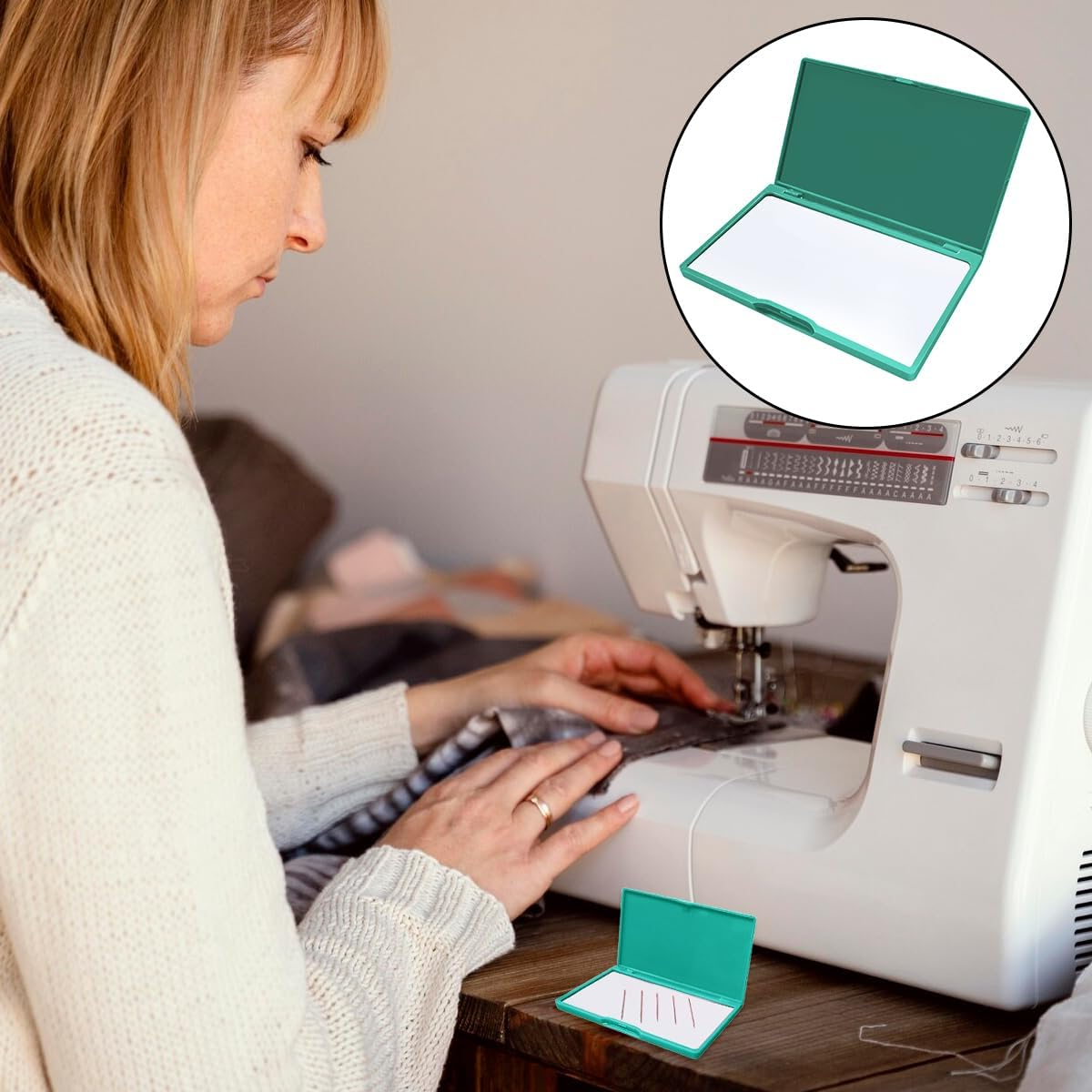 WELANE Magnetic Needle Storage Case, Green Magnetic Box Sewing Kit for Storing Small Metal Objects, Sewing Needles, Push Pins (11 X 6.7Cm/4.3 X 2.6In) image number 5