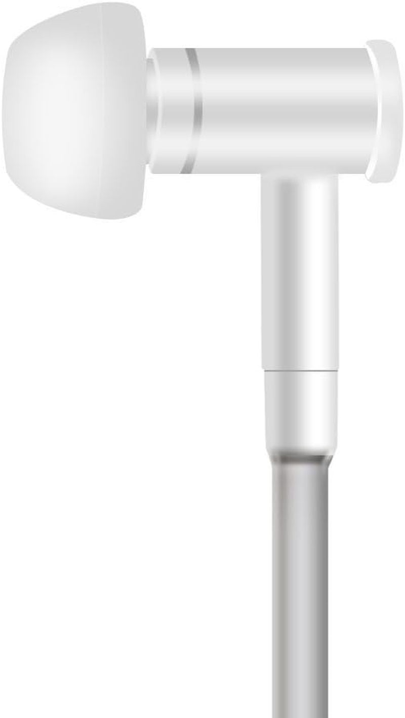 Aircom A1 Airtube Stereo Anti-Radiation Active Headphones for Iphone 7 plus Gold - 256 GB Earbuds Wired Headset with Mic, Noise Isolating, True Live Sound (White) - US Patent # 6453044
