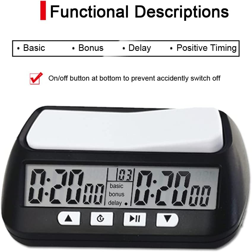 Eacam 3-In-1 Multipurpose Portable Professional Chess Clock Digital Chess Timer Game Timer - Orange image number 6