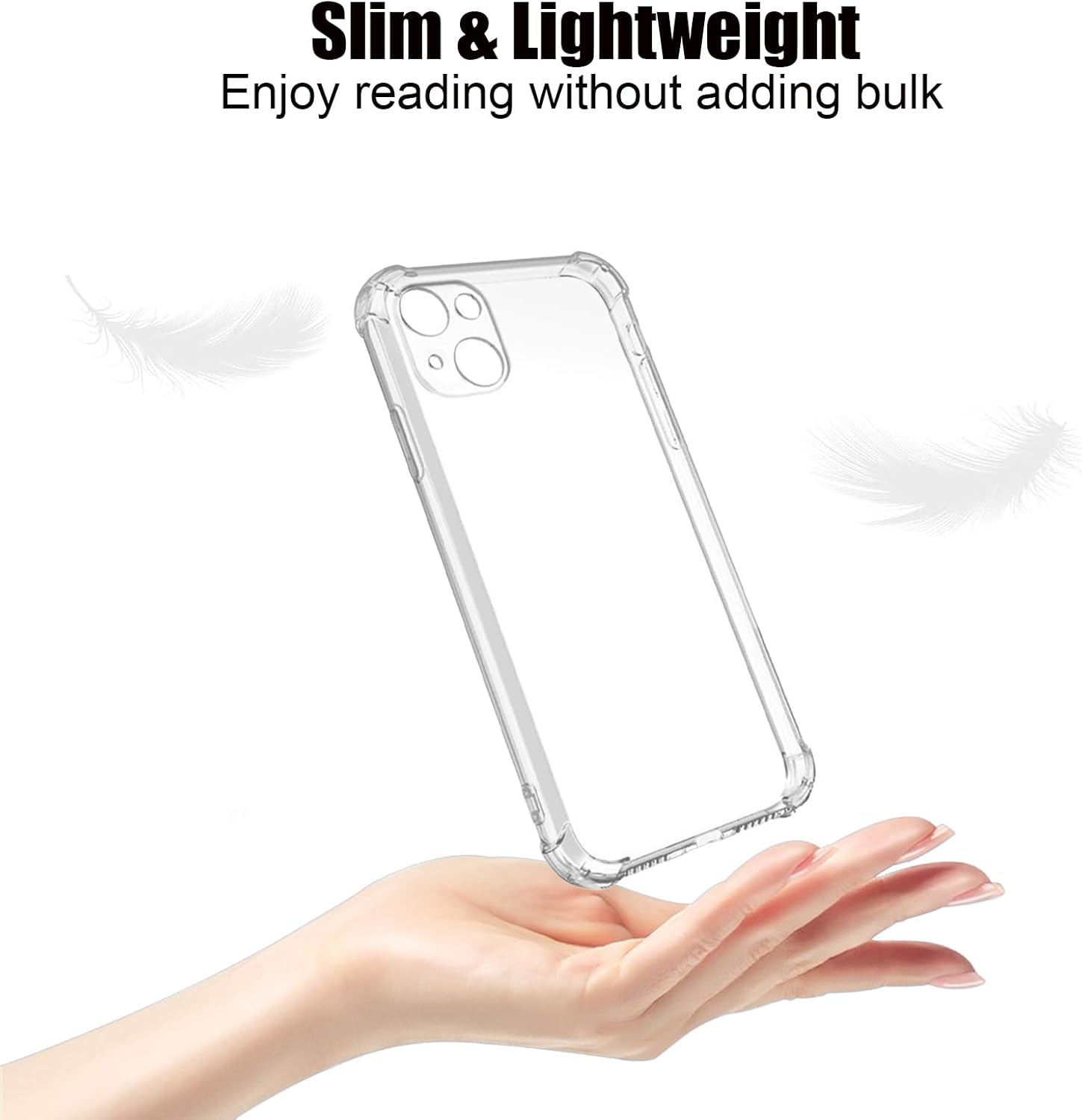 Vonzuda Case for Iphone 13 6.1-Inch with Camera Protection, Ultra Slim, Shockproof, Anti-Yellowing, Scratch-Resistant (Clear) image number 3