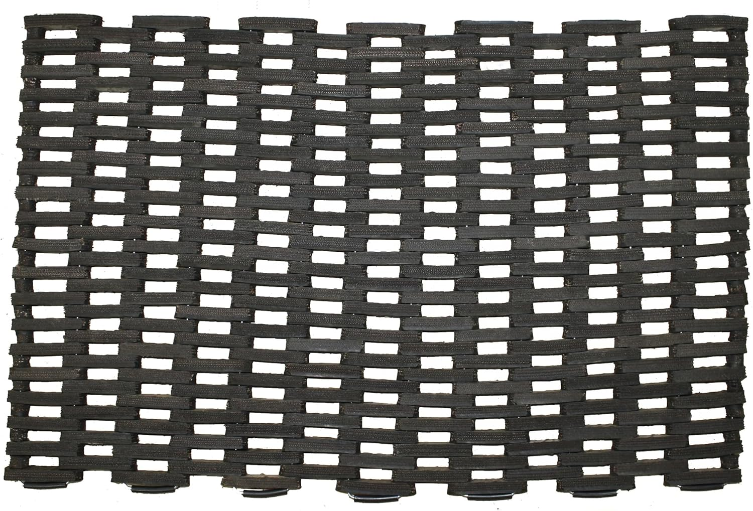 Durable Durite Recycled Tire-Link Outdoor Entrance Mat, Straight Weave, 20" X 30", Black