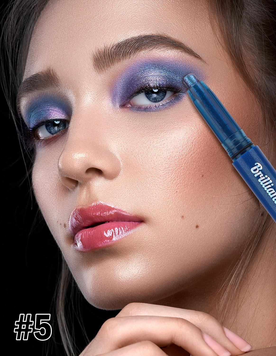 Erinde Glitter Eyeshadow Stick, Waterproof Eyeshadow Shimmer Stick, Smooth Cream Eye Shadow Sticks, Korean Makeup Brightener Pencil, Easy to Blend Long Lasting Shimmer Eyeshadows 05# - 04 image number 7