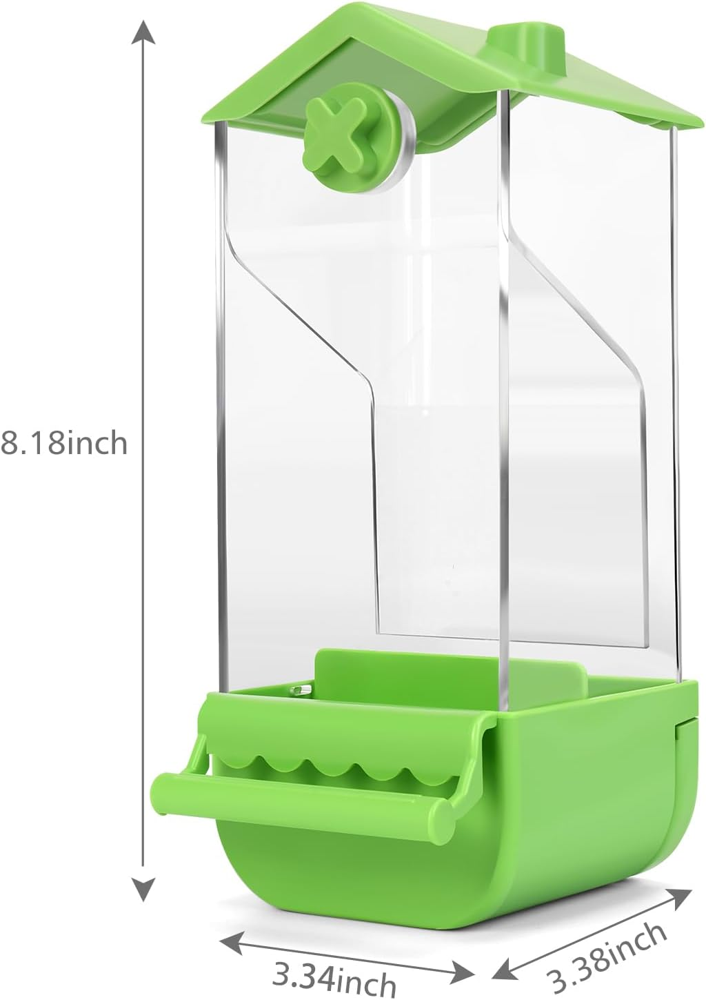 Yummy Sam Automatic Bird Feeder with Perch for Cage, No Mess Acrylic Transparent Bird Cage Feeder, Parrot Seed Feeders Food Container Cage Accessories for Small Medium Birds Parrot Cockatoo Canary image number 5