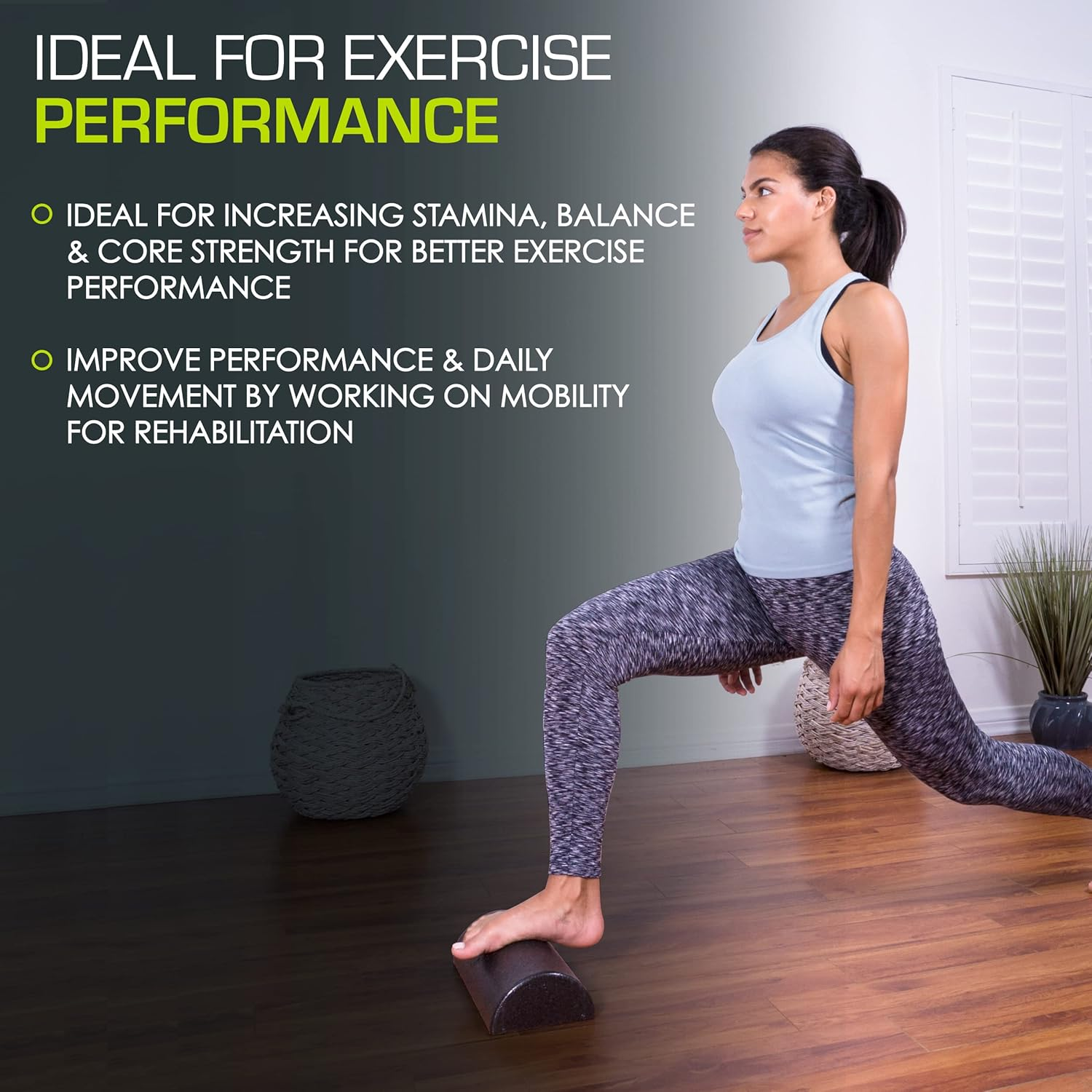 Prosourcefit High Density Foam Rollers 12 - Inches Long. Firm Full Body Athletic Massager for Back Stretching, Yoga, Pilates, Post Workout Trigger Point Release, Black image number 6