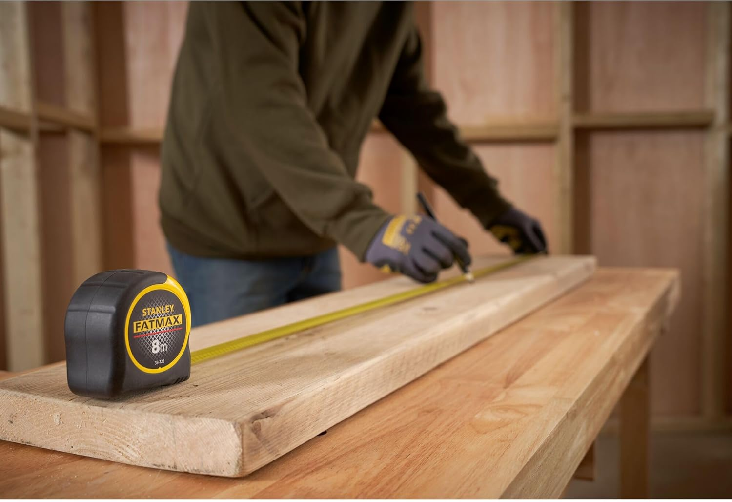 STANLEY FATMAX Tape Measure Blade Armor 8 M Metric Shock Resistant with Mylar Coating and Cushion Grip 0-33-728 image number 5