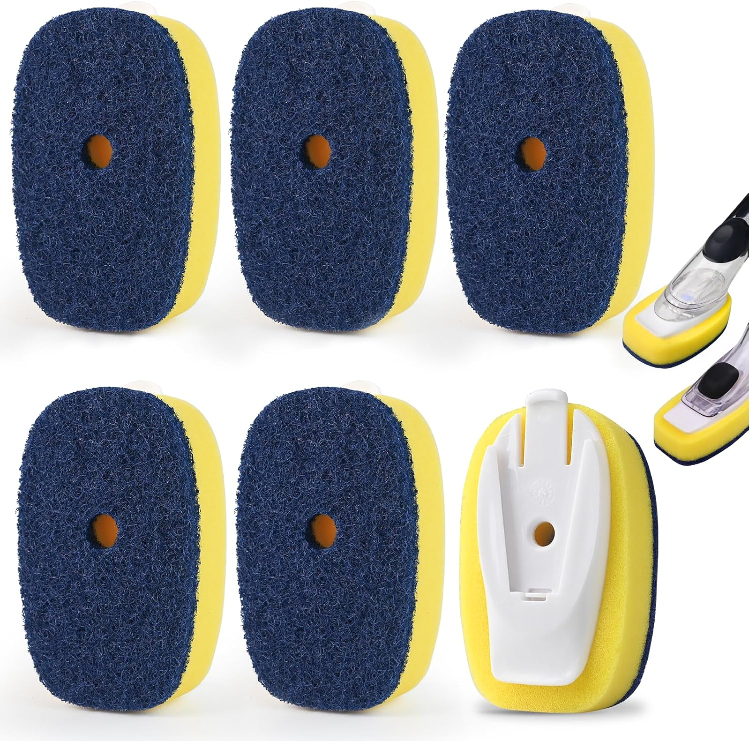 Sponge Brush Refills for OXO Dish Brush, 8 Pack Soap Dispensing Dish Refills, Scrub Replacement Head for Scrubber, Sponge Replacement Head Fits Soap Dispensing Handle