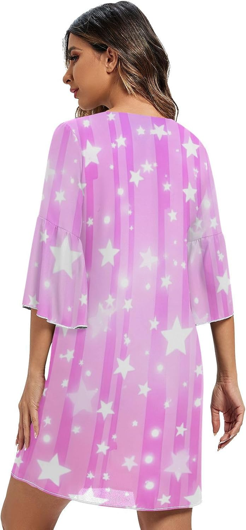 Stars Pastel Western a Line Dress Printed Maternity Dress Party S-XXL image number 4
