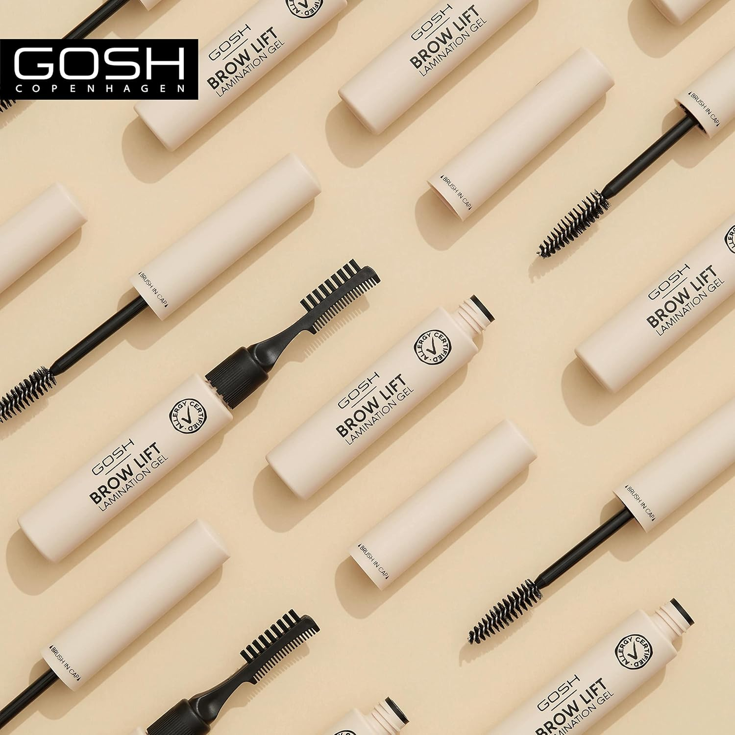 GOSH Brow Lift Lamination Eyebrow Gel, Vegan, Colourless Fixing Gel for Quick Flawless Brow Styling, with Salon Effect, Fragrance-Free & Long-Lasting Suitable for Allergy Sufferers - 002 Dark Brown image number 4