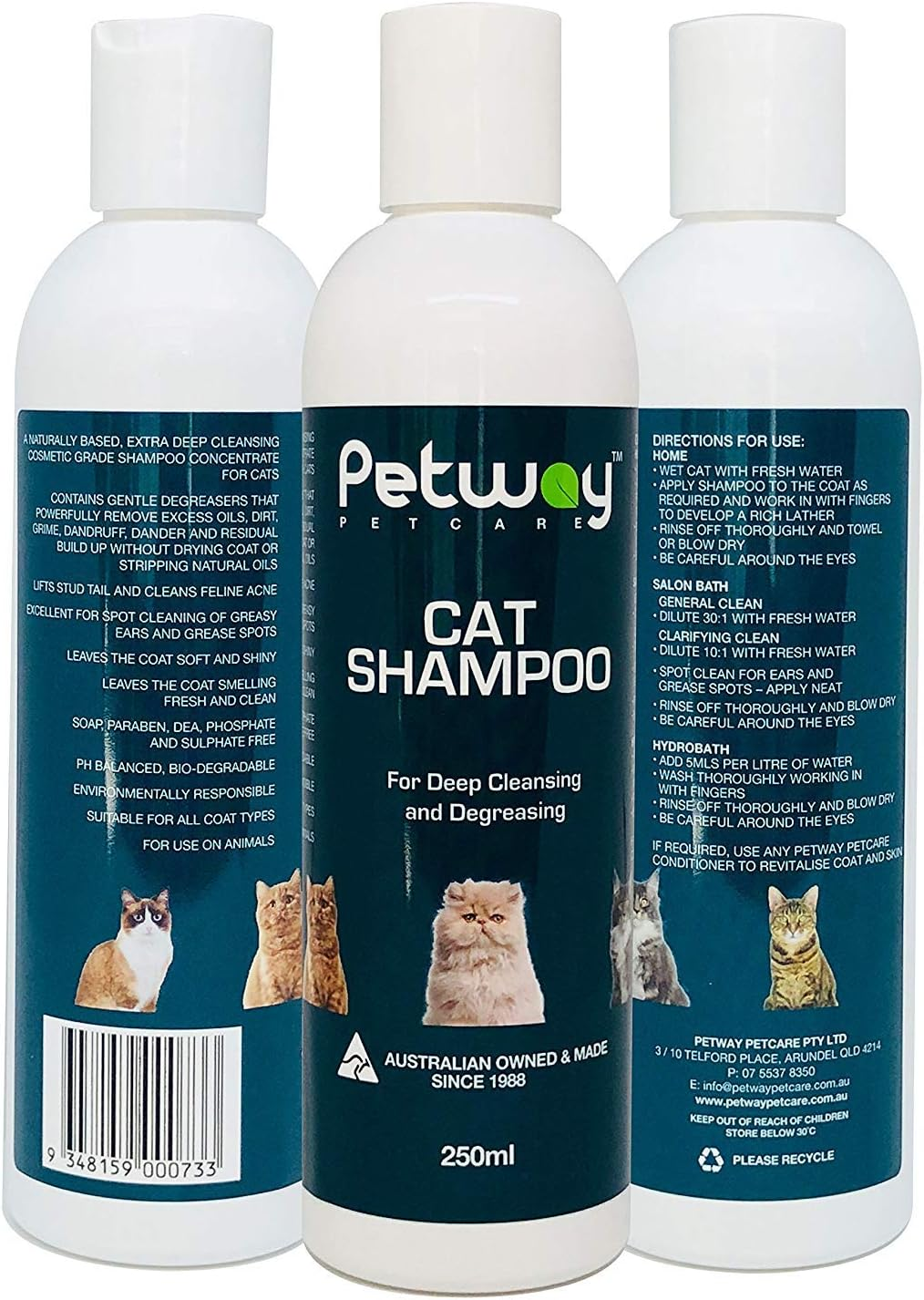 Petway Petcare Cat Shampoo &ndash; Natural Pet Dandruff Shampoo, Ph Balanced Shampoo with Plant Derived Surfactant, Free of DEA, Phosphates, Parabens & Enzymes, Removes Excess Oil, Dirt and Dandruff &ndash; 250Ml image number 4