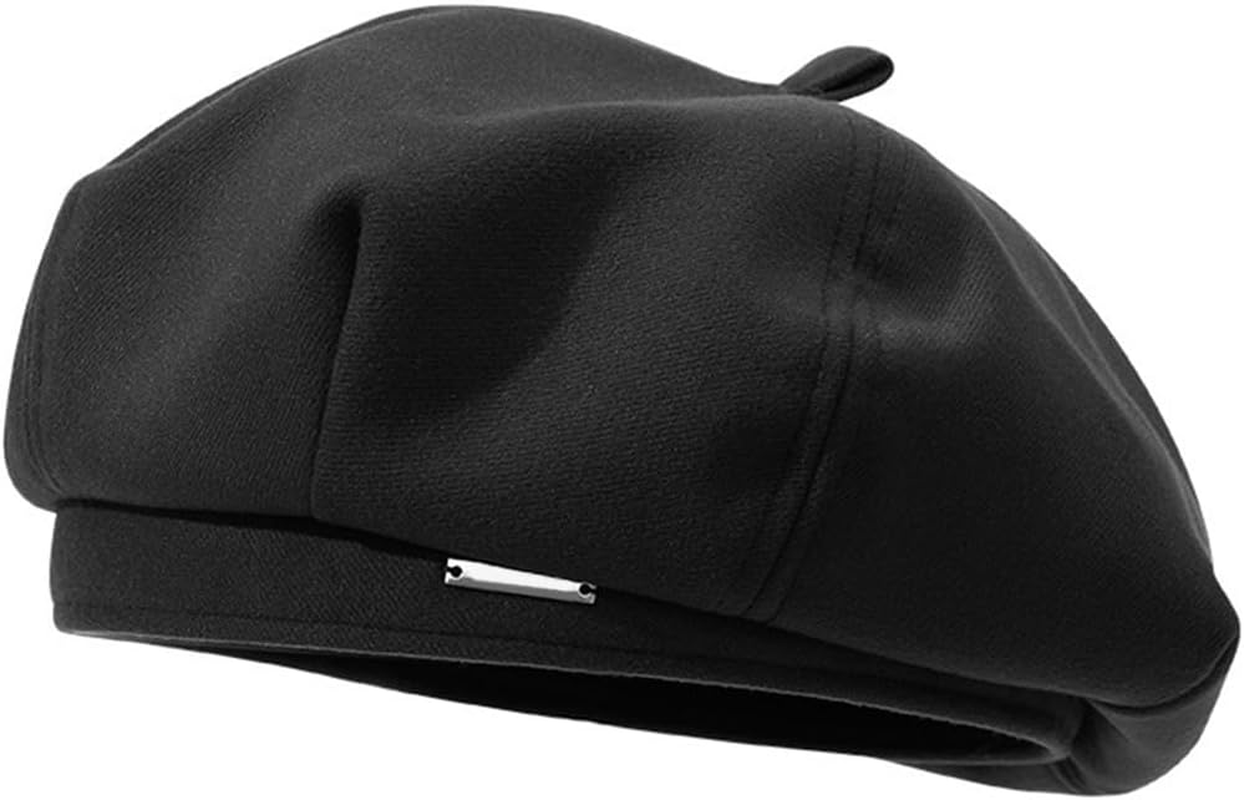 SHERCHPRY Women Beret Hat Black Soft Polyester 10.6 Inch Diameter Warm Beret for Party Casual Daily Wear Stylish Ladies Cap