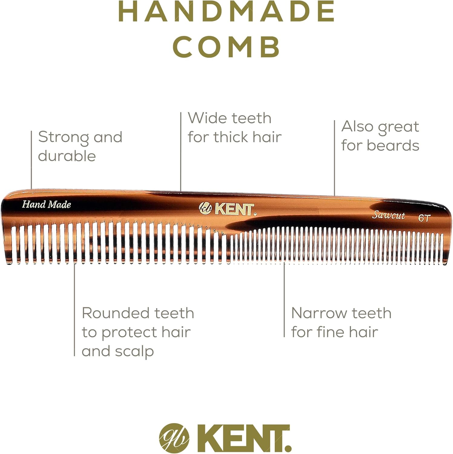 Kent Dressing Table Hair Comb, 175 Mm Length image number 5