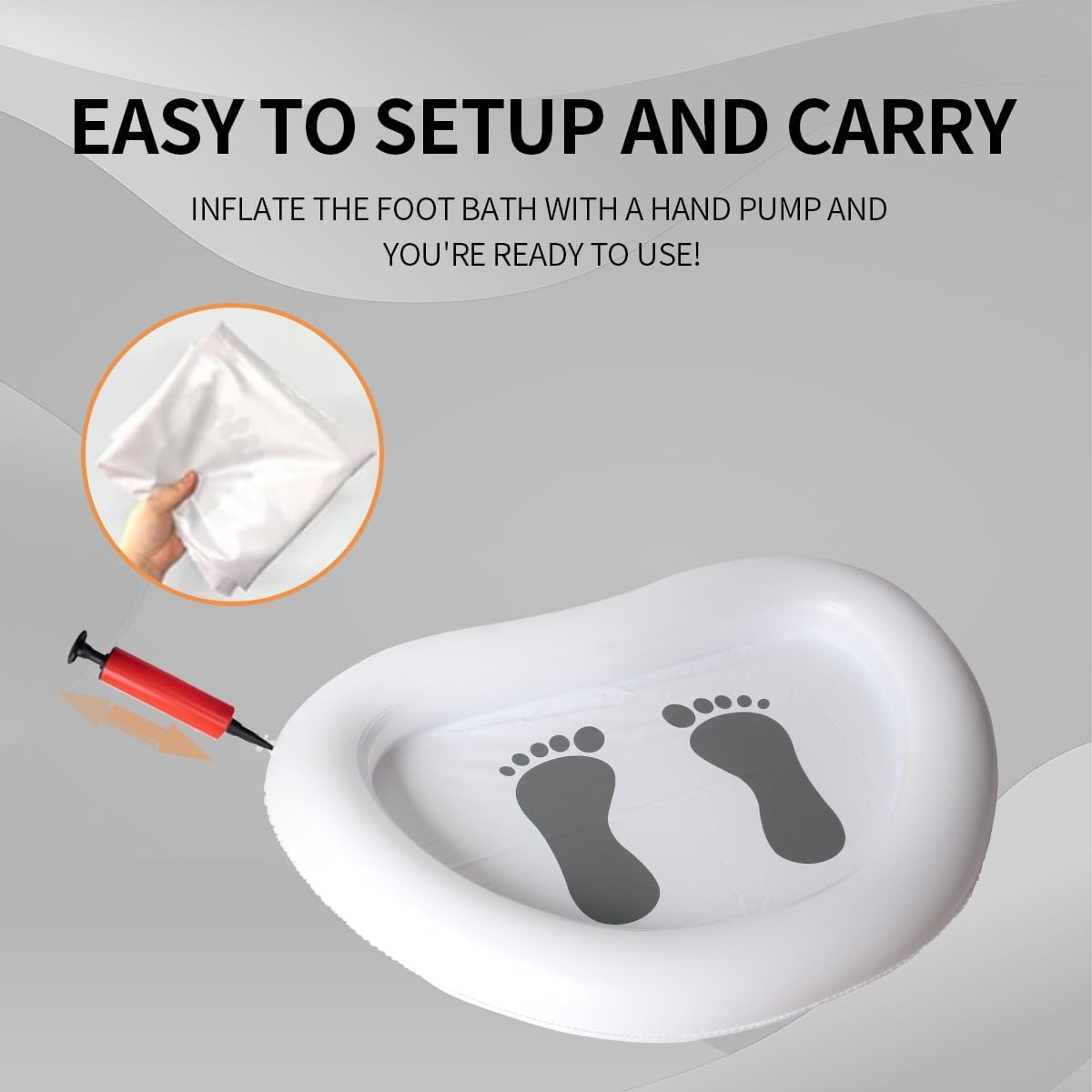 Baiao Inflatable Pool Foot Bath Basin, Beach Foot Wash Pool Portable, Swimming Pool Clean Feet Accessories with Air Pump, for Pool Entry Ladder Home Spa Clean Feet above Ground Pool Accessories image number 6