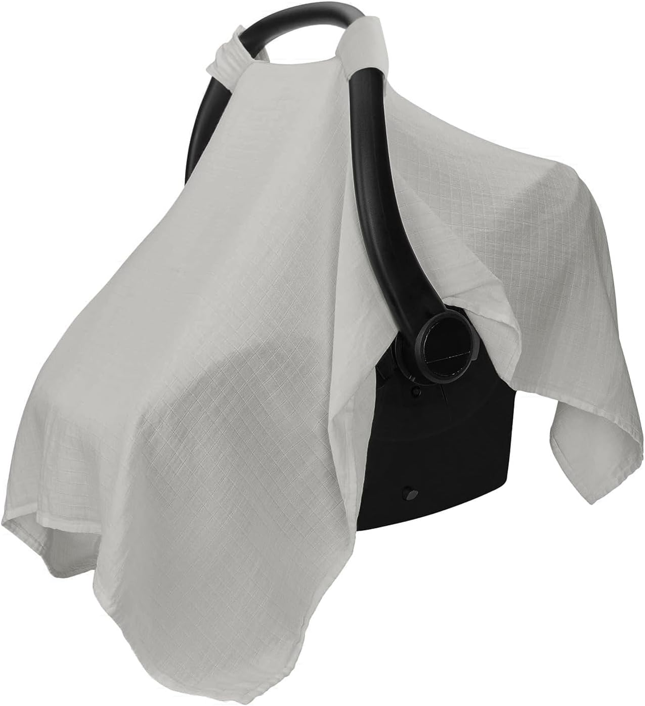 Liangang Baby Car Seat Cover - Soft, Breathable Bamboo Rayon and Muslin Cotton Blend - Lightweight Canopy for Sun, Bug, and Comfort Protection - Large Size Infant Seat Cover (Blue)