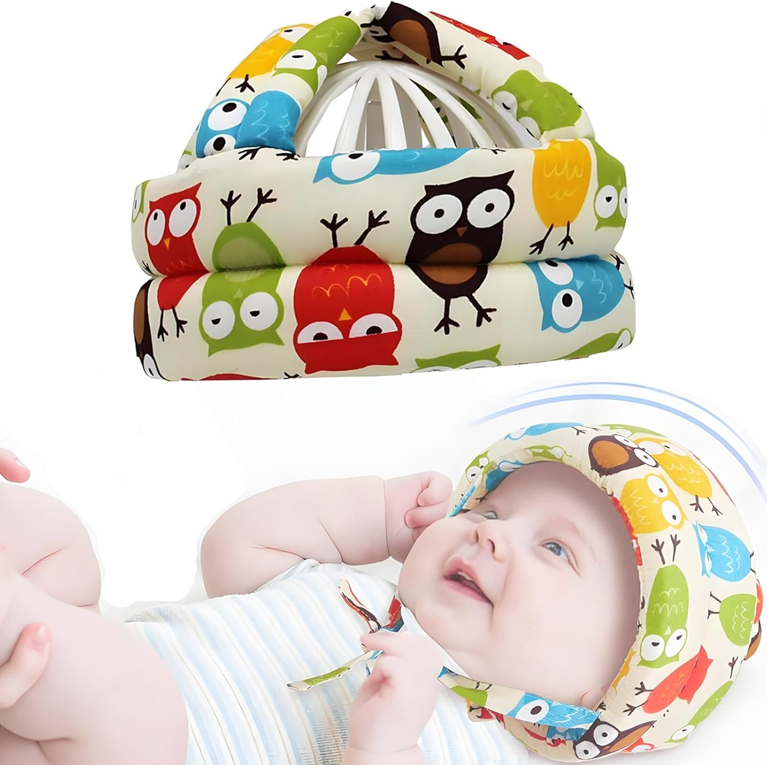 Checkzed Baby Head Protector Helmet, 360&deg; Head Protection Back Pack for Baby & Toddlers, Soft Cotton Safety Baby Helmet with Adjustable Straps for Crawling & Walking (6-60 Months) image number 3