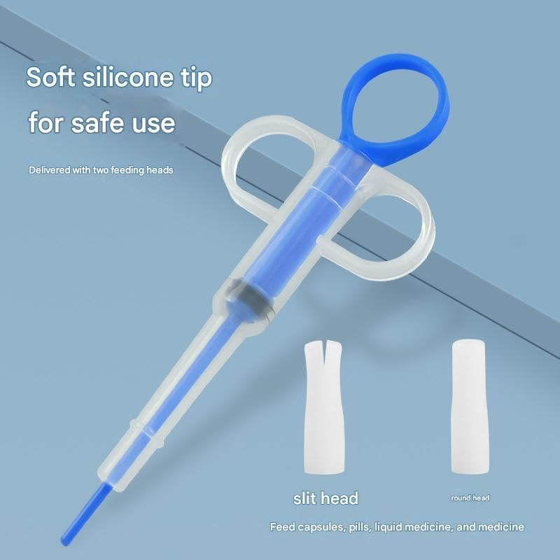 Pill Popper for Cats with Soft Tips Pet Pill Feeder Saving You from Being Bitten Medicine Feeding Dispenser Tool for Puppies (Blue, One Size) image number 3