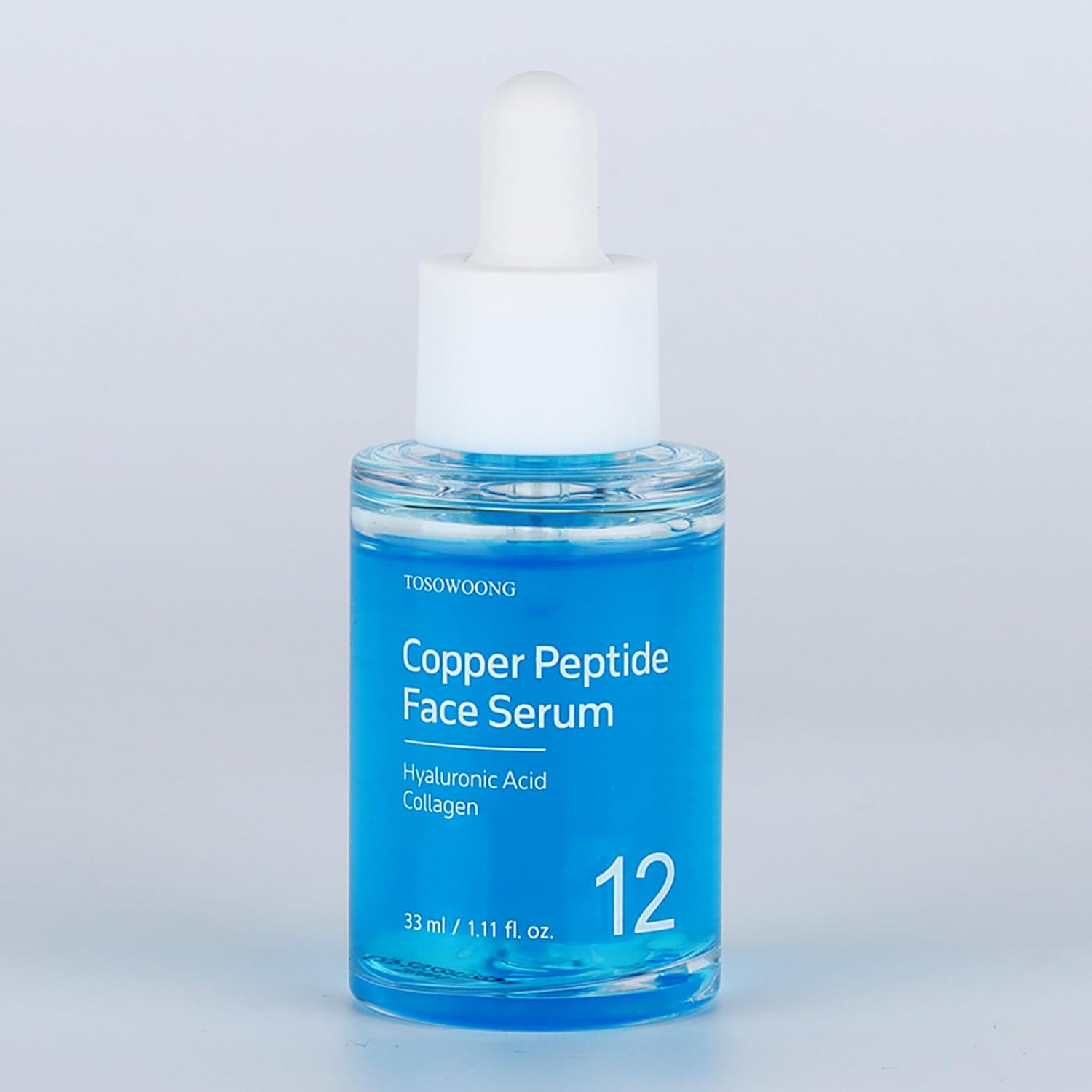TOSOWOONG Copper Peptide Face Serum, Anti-Aging with Copper Tripeptide, Ghk-Cu, 12 Multi-Peptide Formula for Fine Lines, Firming, Skin Elasticity, Hydrating, Korean Skincare, 33Ml / 1.11 Fl.Oz.