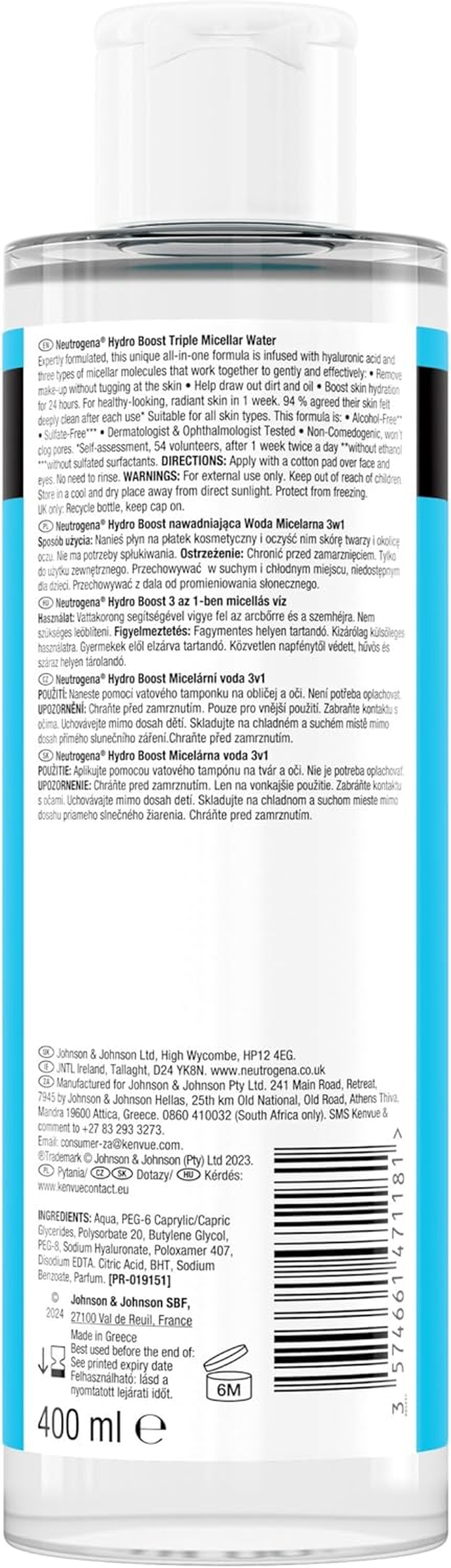 Neutrogena Hydro Boost Micellar Water 400 Ml image number 1