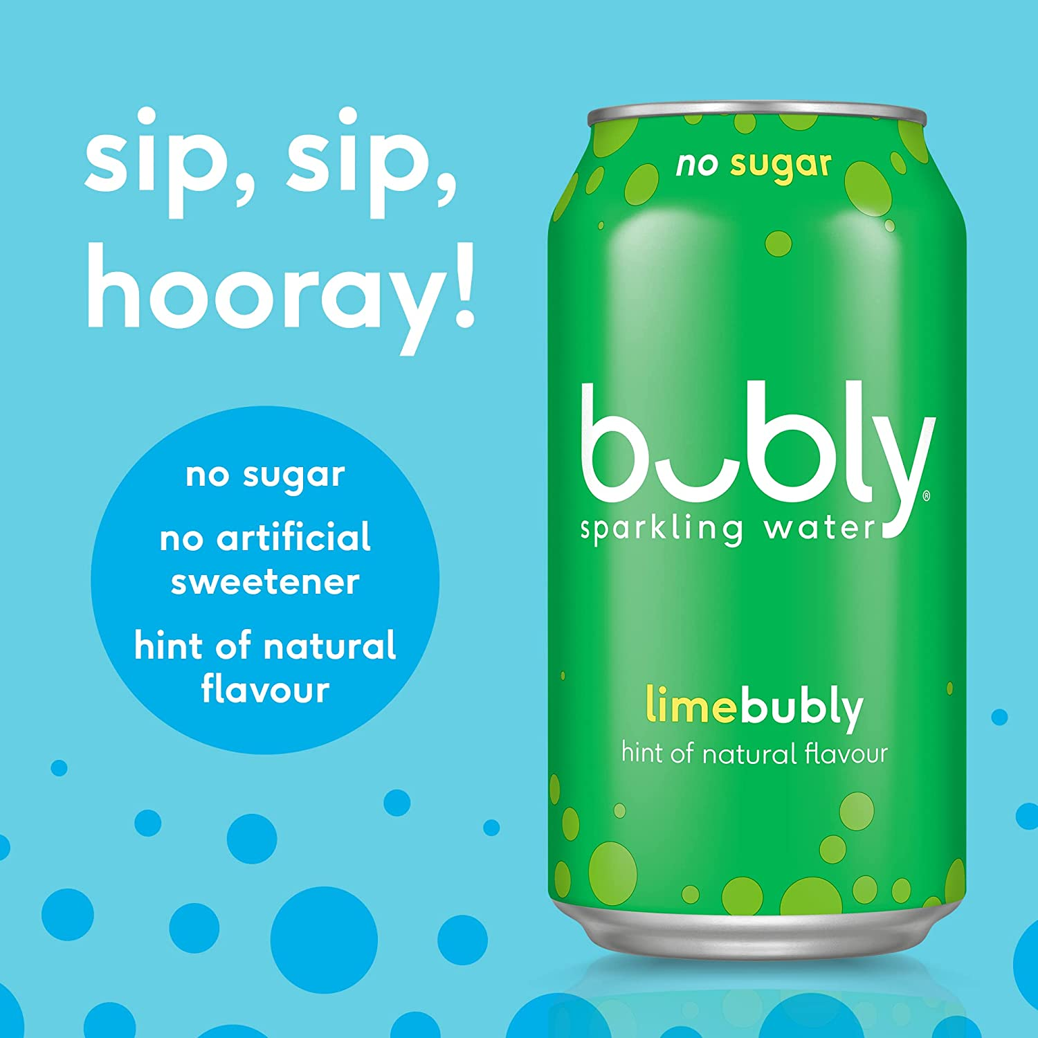 Bubly Lime Flavoured Sparkling Water Can 375 Ml (Pack of 8) image number 2