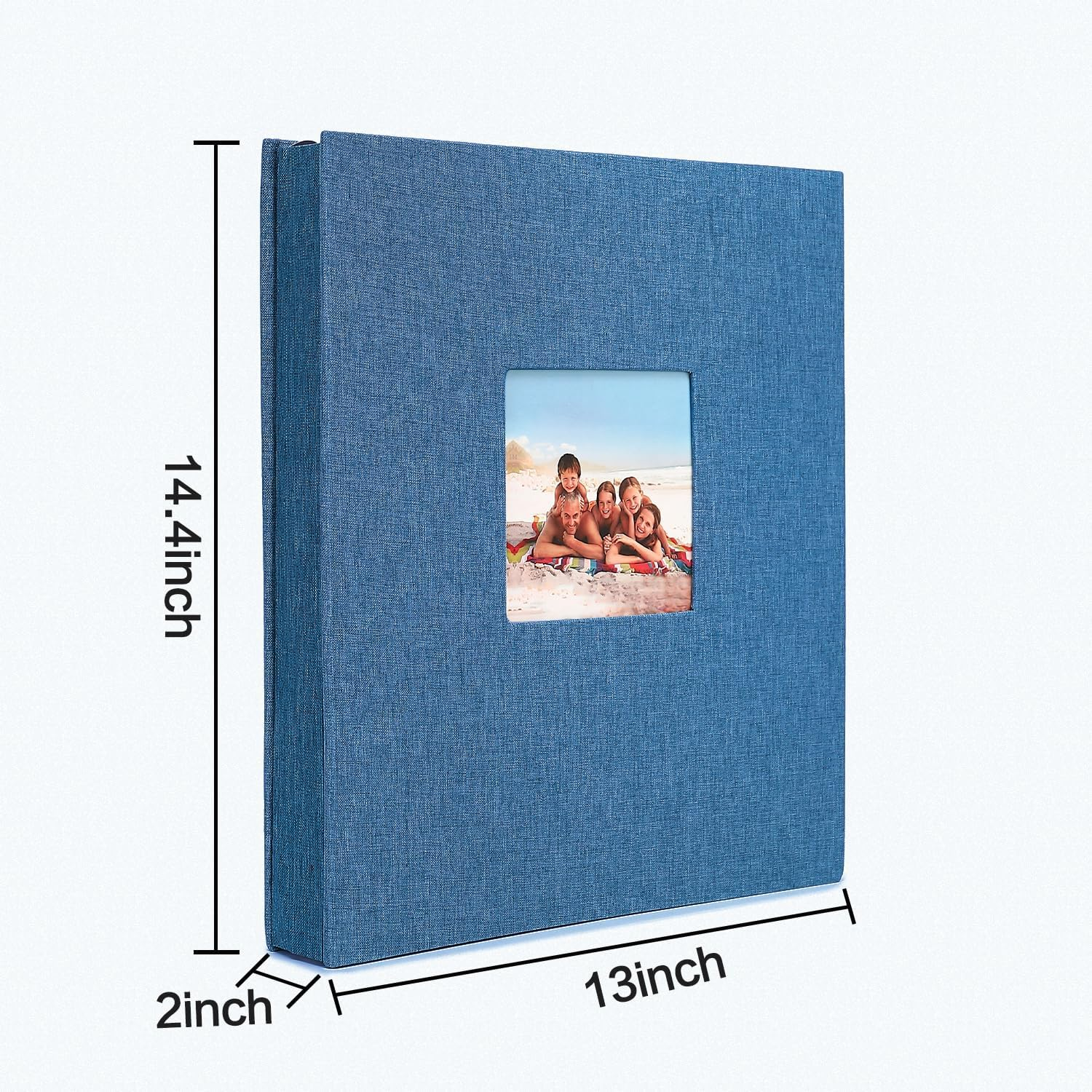 Linen Hardcover Photo Album 4X6 600 Photos Large Capacity for Family Wedding Anniversary Baby Vacation,Blue,600 Pockets image number 5