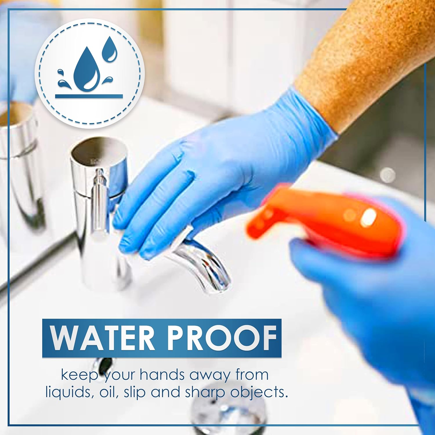 Medicom Powder Free Vinyl Gloves 100-Pieces, X-Large, Blue image number 1