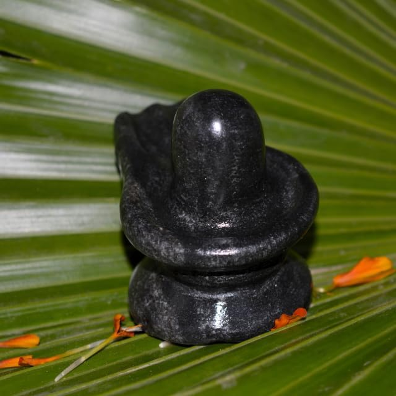 Black Marble Shivling,Shiva Lingam- 3" in Length.- Energized Beautifully Handcrafted Linga for Spiritual Powers Enormous Wealth and Prosperity Baneshwar Narmadeshwar Banalingam Shivling - I-8006 image number 4
