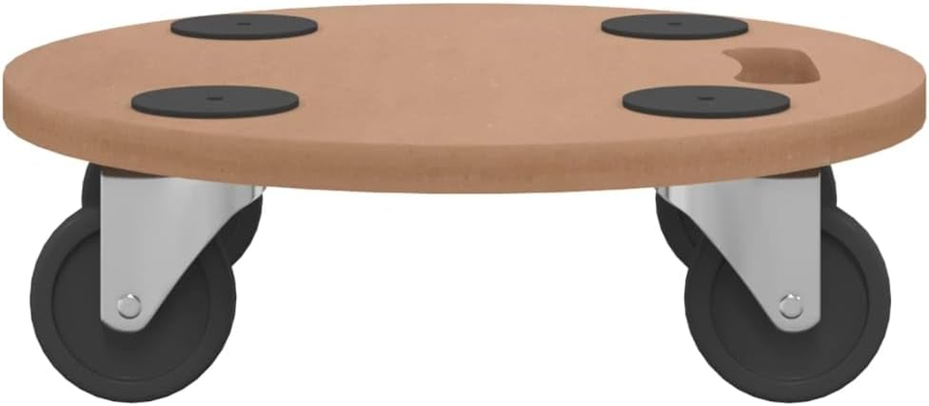 Vidaxl - Pack of 6 Dolly Trolleys; Round, Moisture-Resistant Engineered Wood; with Rotatable Castors and Anti-Slip Pads; 250 Kg Max Load Capacity image number 1