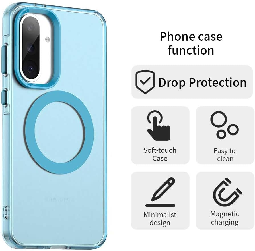 Compatible with Motorola Moto G35 5G Drop Protection Magnetic Charging Phone Case Cover Blue image number 2