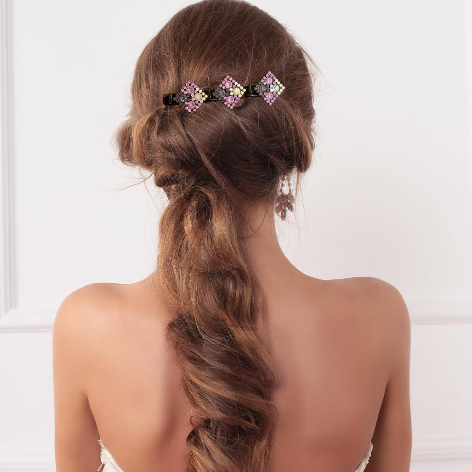 AHEJIOO 8 Piece Hair Accessories Set for Women - Hummingbird Hair Clips with Crystals, Double Layer Hair Clips and Headband Women - Sparkly Braided Designs for Any Occasion image number 3