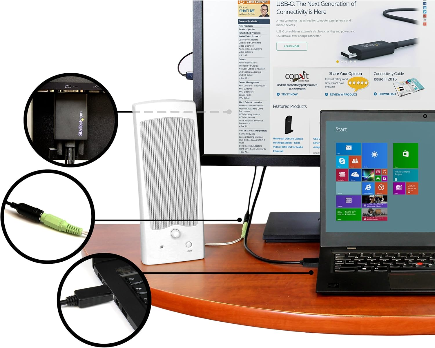 Startech.Com 10 Ft 3M Displayport to VGA Adapter Cable with Audio - DP to VGA Converter - 1920X1200 image number 2