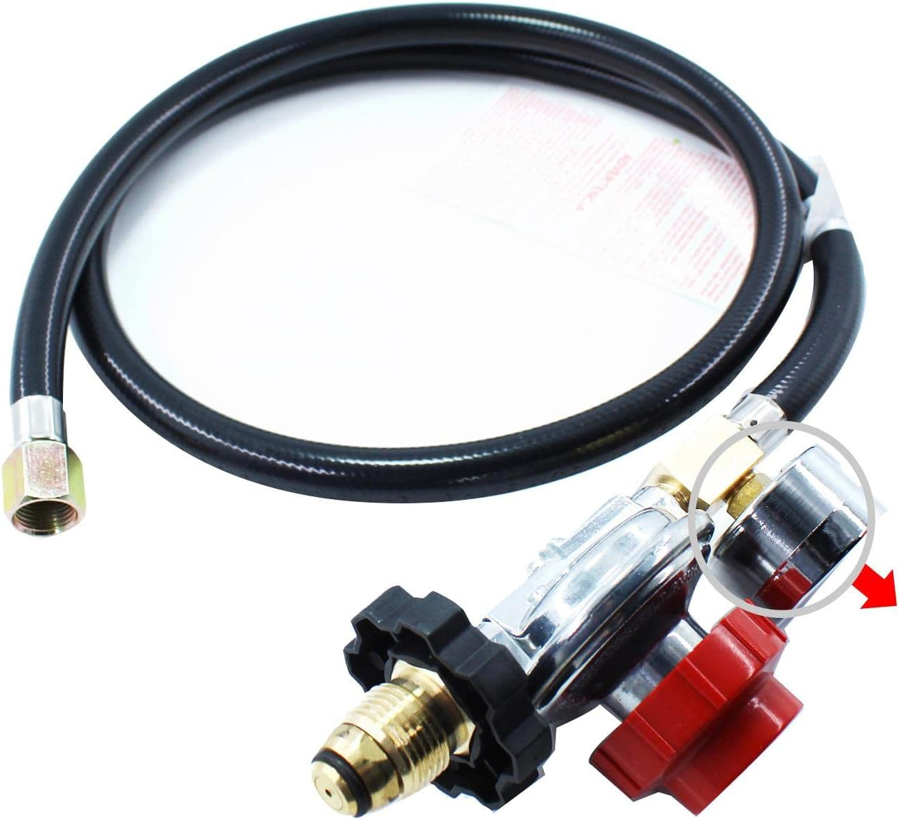 High Pressure Gas Regulator with Gauge Replacement and Hose Gas Tank BBQ