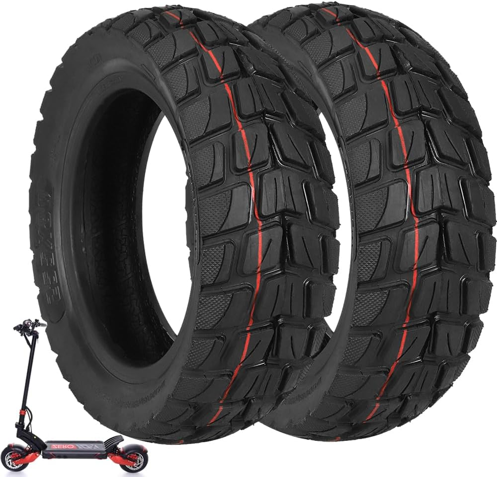 VOLOHAS 255 X 80 Off-Road Tubeless Tyres, 10 Inch Replacement Wheels Tyres for Zero 10X Electric Scooter, Thickened Front and Rear Tyres Replacement (Pack of 2)