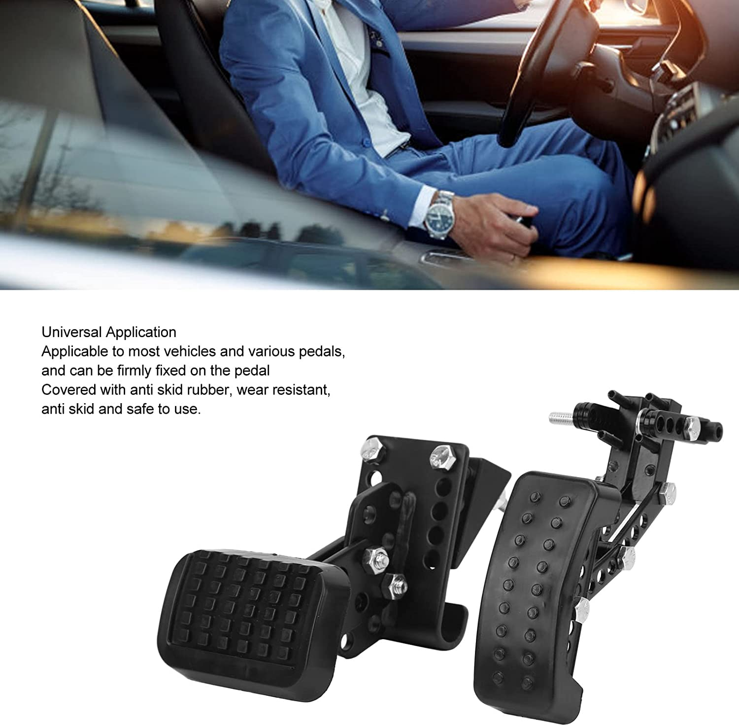 Universal Gas and Brake Pedal Extenders for Short Drivers People Driving Cars, Ride on Toys, Adjustable Length Foot Pedal Auto Vehicles Brake and Accelerator Pedals Accelerator image number 1