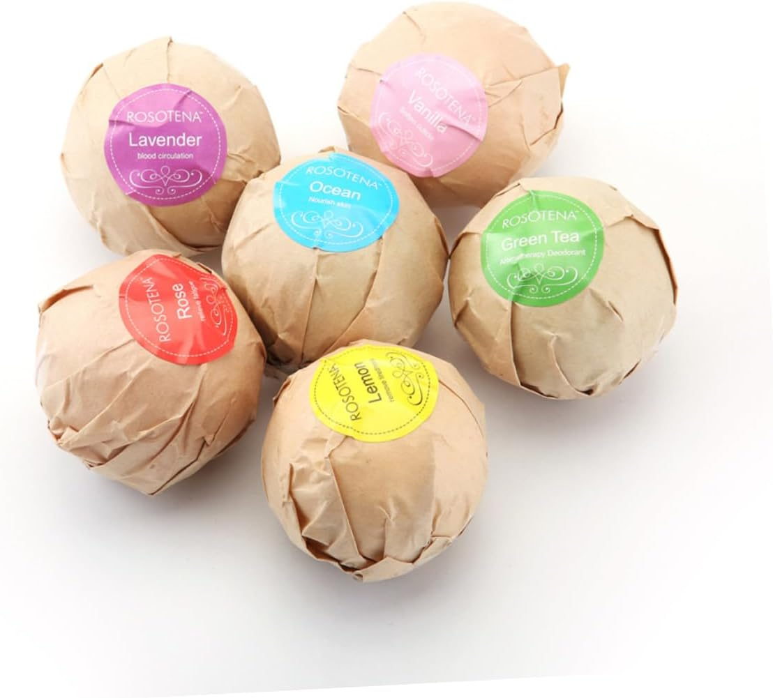 FOYTOKI 6Pcs Organic Handmade Exfoliating Bubble Ball for Stress Relief Women Girlfriend image number 4