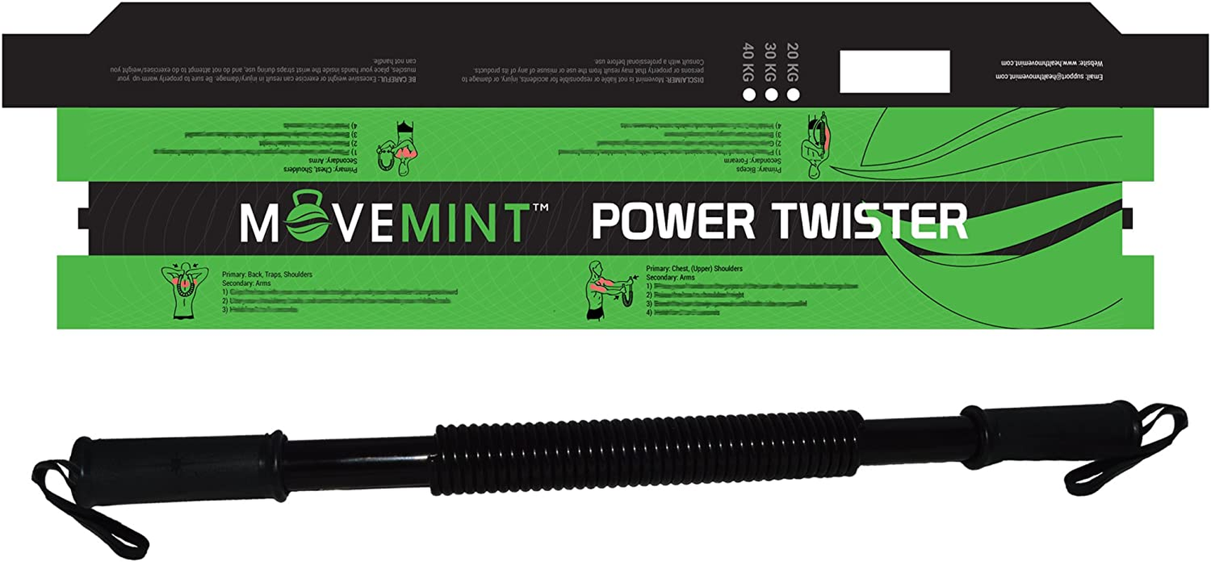 MOVEMINT Power Twister Chest Resistance Spring Bar Exerciser (20KG to 100KG Options) image number 6