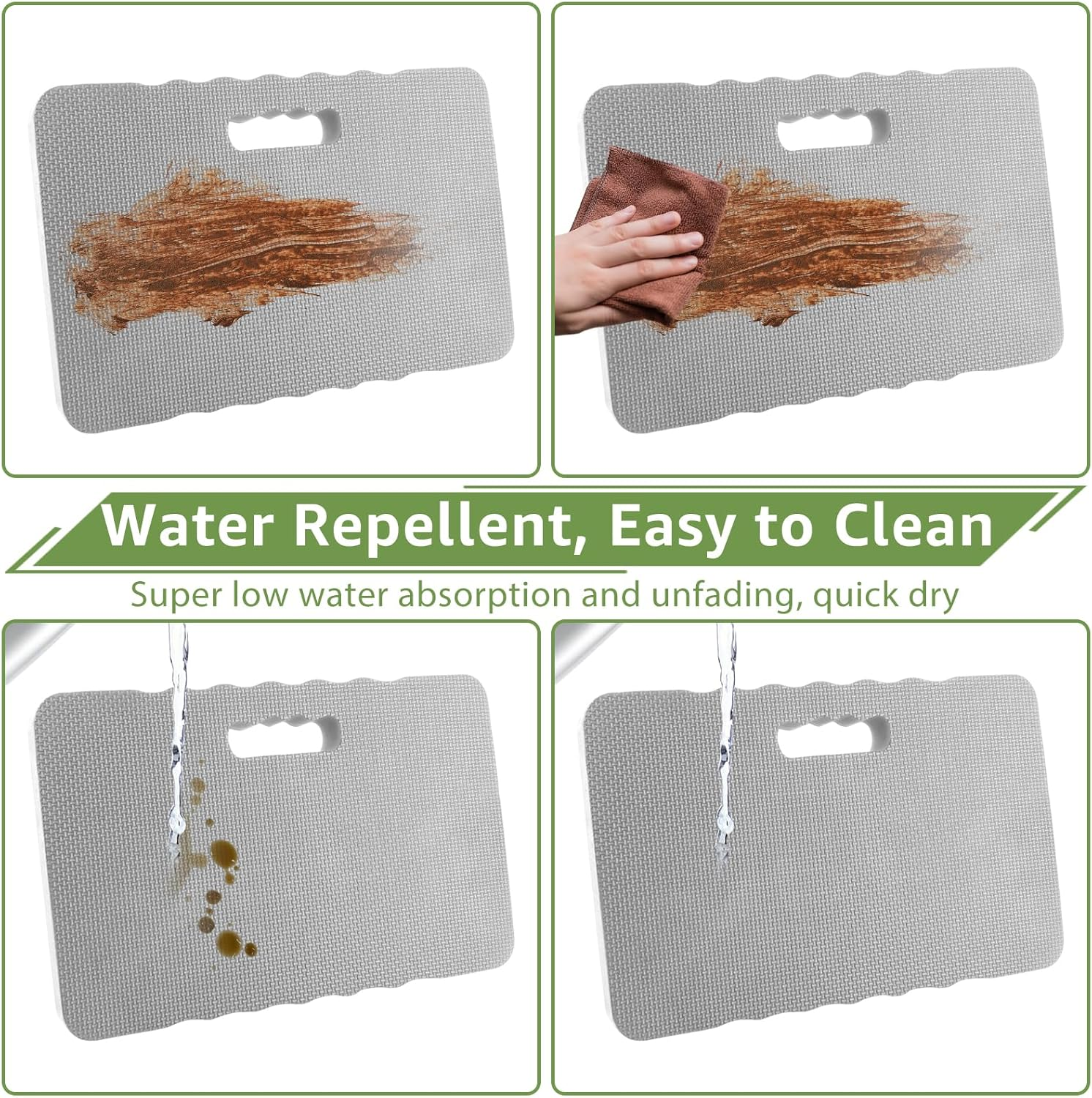 APACALI Pack of 3 Knee Cushions Garden Grey, 43 X 28 X 4 Cm Thick Garden Knee Cushion, Water-Repellent Knee Pad Garden, Knee Cushion, Multi-Purpose Cushion for Work, Yoga, Gardening, Baby Bath image number 5