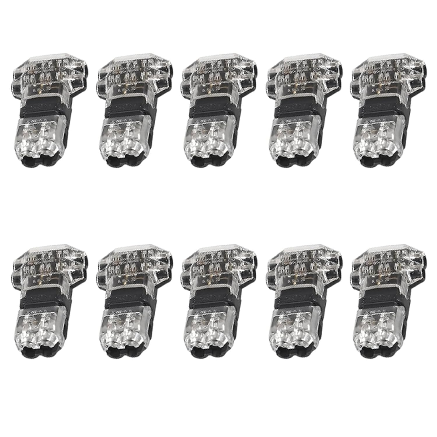 DIANN 10Pcs Low Voltage Wire Splice Connectors T Tap Quick Solderless Connector 2 Pin Rock Solid Connector for 20/22 AWG Cable for Automotive Vehicle Audio Video Lighting image number 2