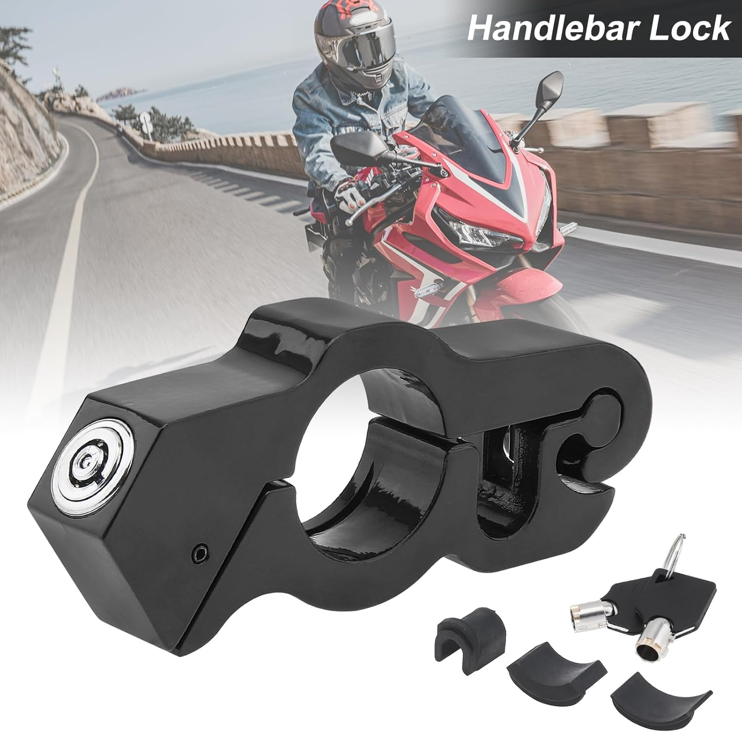 BEANPRECOY Motorcycle Lock Heavy Duty Anti-Theft Motorcycle Lock - Secure Your Bike with Premium Handlebar Grip Brake Lever, Ultimate Security for Motorcycle & Accessories image number 4