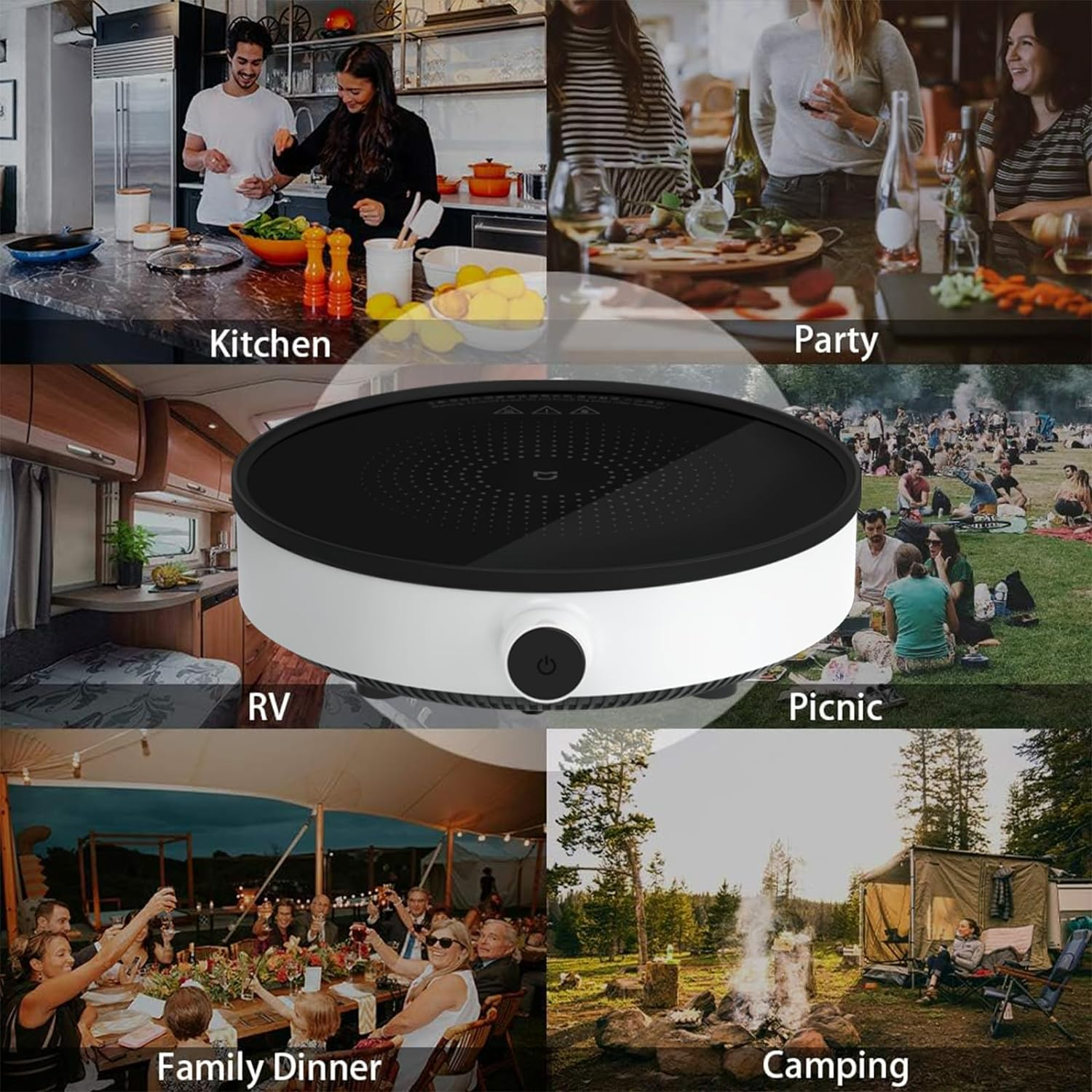 Xiao Mi MIJIA Portable Induction Cooker, 2100W Electric Cooktop Countertop Burner, 9-Level Power Knob Control, Low Noise Hot Plate (AU Adapter) image number 2