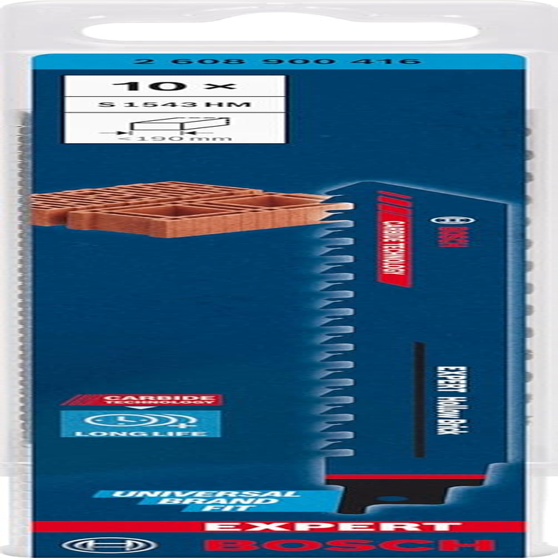 Bosch Professional 1X Expert &lsquo;Hollow Brick&rsquo; S 1543 HM Reciprocating Saw Blade (For Poroton Building Block, Length 240 Mm, Accessories Reciprocating Saw)