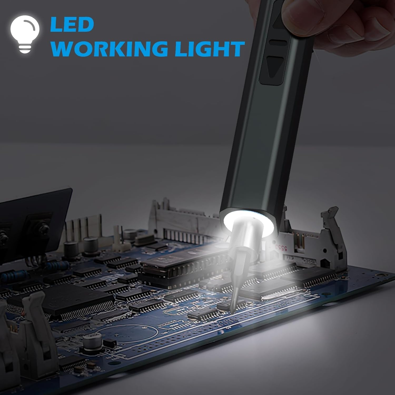 AMIR Electric Screwdriver Set, 33 in 1 Cordless Screwdriver Set with 24 S2 Precision Bits, Electronic Repair Tool Kit with LED Light & Type-C Charge for Phone, Camera, PC, Laptop, Watch image number 3