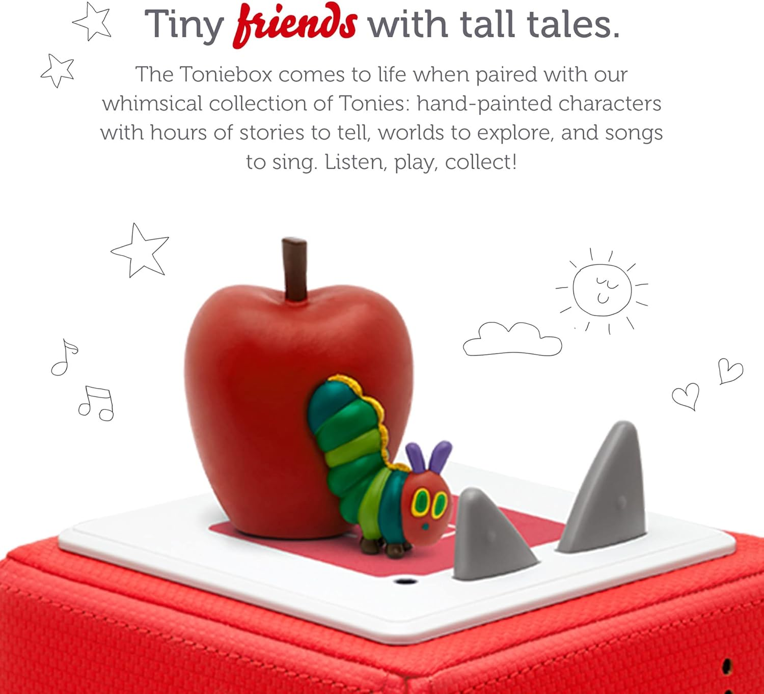 Tonies the Very Hungry Caterpillar Audio Play Character with 3 Stories, 3 Songs, 3 Sets of Fun Facts, and 1 Toy Character - Recommended Age Range: 3+, Language: English, Narrated by Eric Carle image number 4