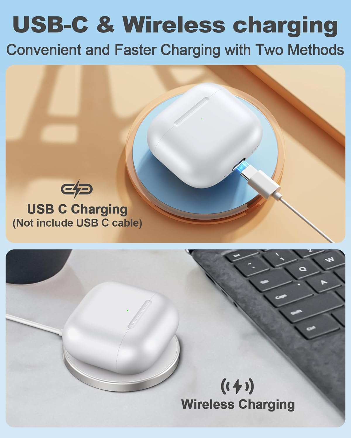 Dobceby Charging Case Replacement for Air Pods 4Th, Compatible for Air Pod 4Th Generation Wireless Charger Cases with Bluetooth Pairing (No Earbuds) image number 3