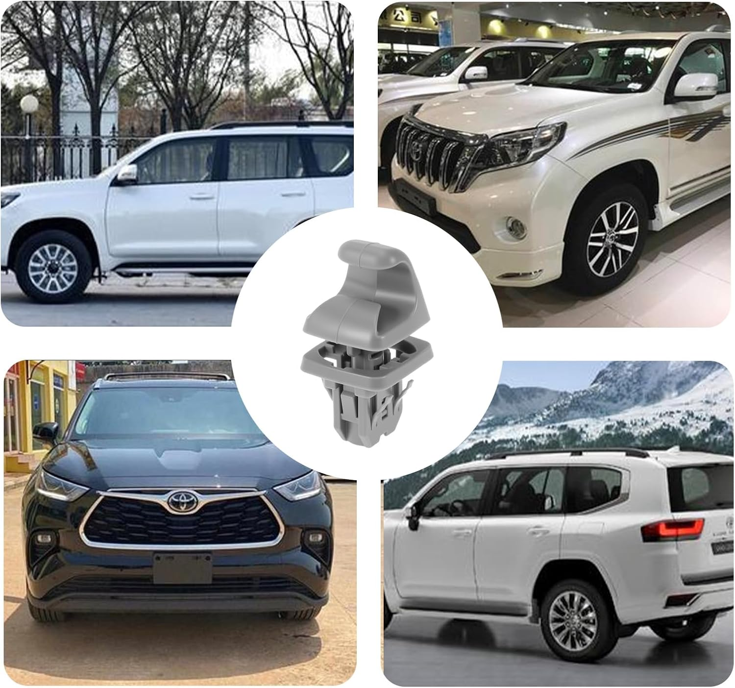 AGDGV 2PCS Car Plastic Sun Visor Hook Clip Bracket Retainer 74348-33040 for Toyota 4Runner Corolla Matrix RAV4 Land Cruiser Venza Yaris (Gray) - Gray image number 6