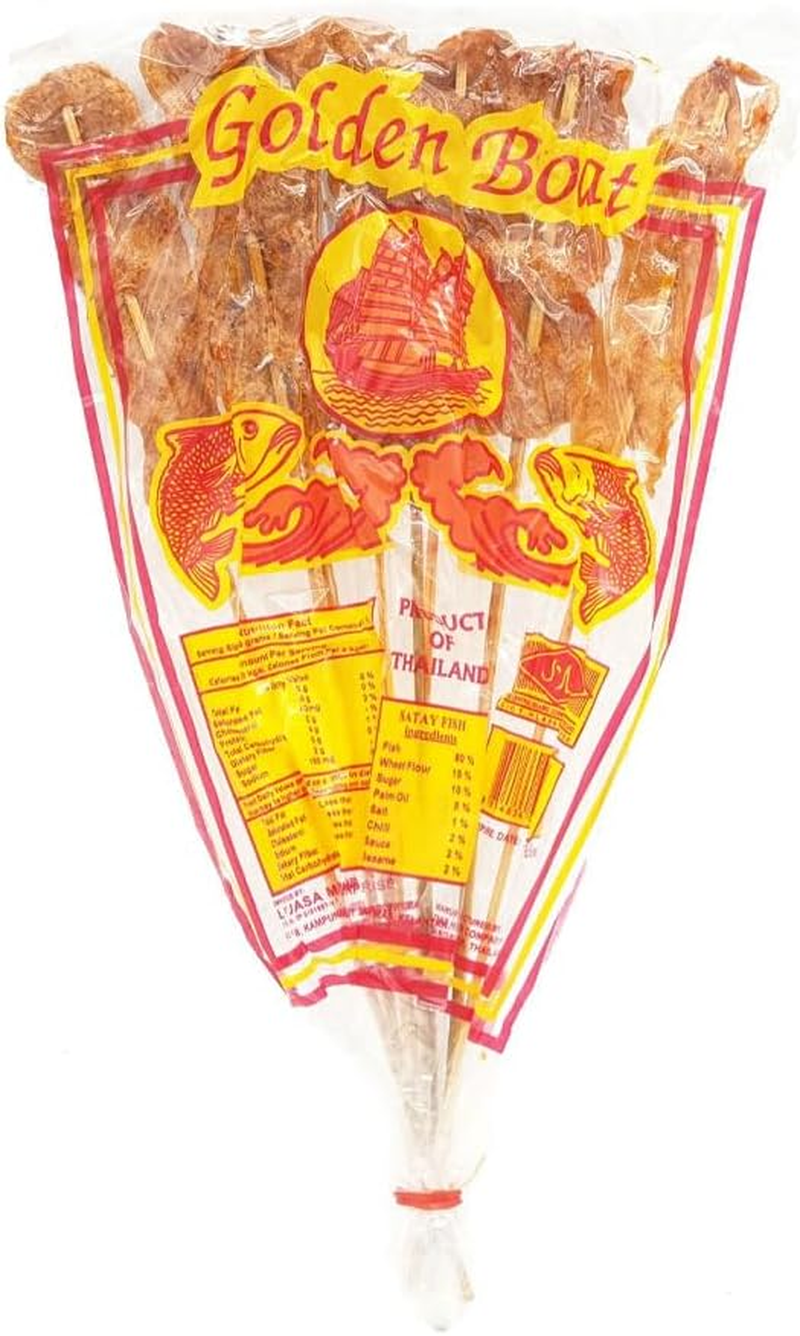 Whale Brand Golden Boat Satay Jelly Fish Stick Malaysian Fish Seafood Snack Halal Certified image number 2