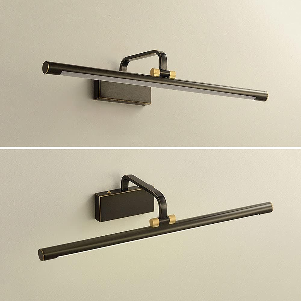 Modern Linear Bathroom Light Fixture, Adjustable Vanity Lamp Long Shade Makeup Mirror Front Light, LED Neutral White Vanity Wall Sconce Lighting Fittings for Powder Room XXZ