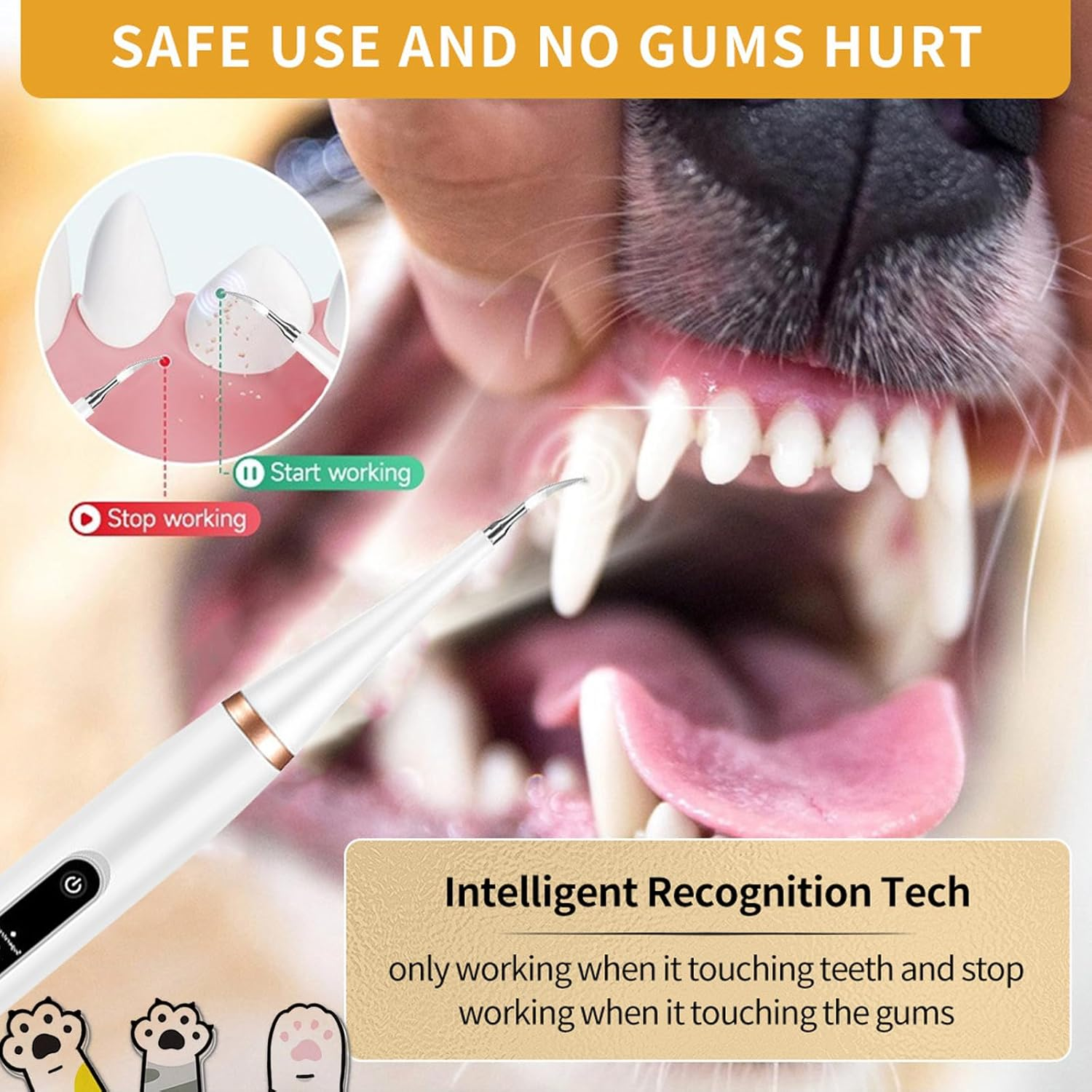 Dental Care Cleaner Kit for Dogs Cats,Cat Dog Electric Tooth Brush Teeth Cleaning,Plaque Remover Reduces Plaque & Tartar Buildup,Ultrasonic Plaque Off,Gentle and Comfortable for Pet Teeth Oral Care image number 6