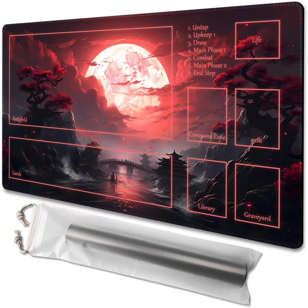 MTG 24 X 14 Inch Gaming Mat with Non-Slip Backing, Ideal for TCG Card Game Enthusiasts (Sky Tower, No Deck)